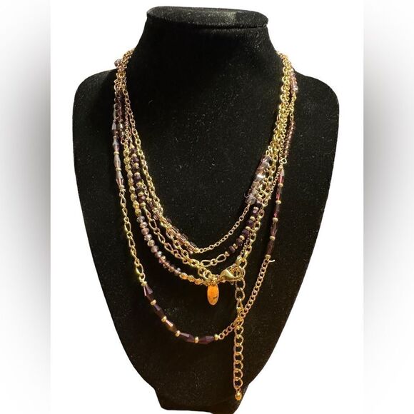 Style & Co Gold-Tone Multicolor Beaded Layered Strand Necklace, 36" + 3"Extender - Picture 2 of 5